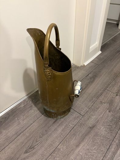 Vintage Brass Coal Scuttle