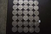 30 Irish 5 pence coins (1969-1982)