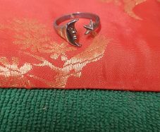Vintage Moon and Star Ring