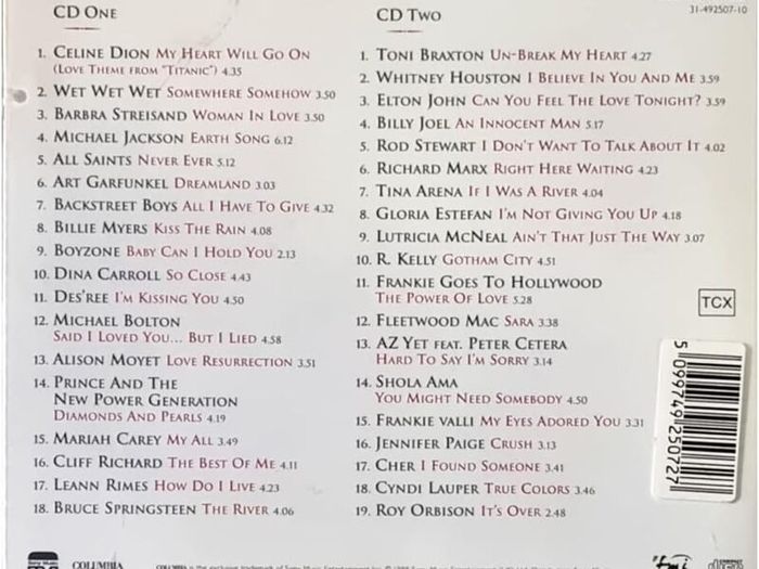 Free Postage! All Time Greatest Love Songs III. 2 x CD.