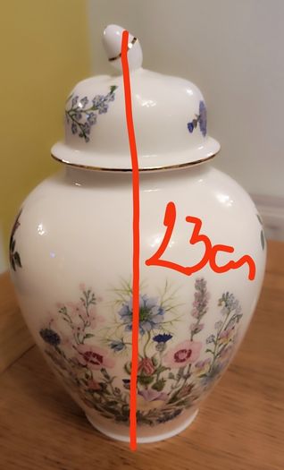 Vintage Aynsley Fine Bone China Ginger Jar | Wild Tudor Floral Covered Urn