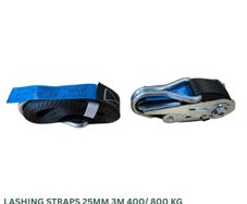 Lashing Ratchet Tie Down Straps - 25mm /3m /400kg Black