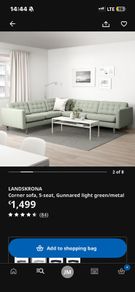 Ikea Landskrona sofa armchair and footstool