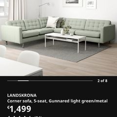Ikea Landskrona sofa armchair and footstool