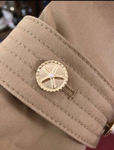 BAPY By A Bathing Ape Beige Trench Coat - Gold Star Buttons - Size S (14) see fit note