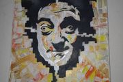 picture colourful Marty Feldman oil on canvas
