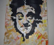 picture colourful Marty Feldman oil on canvas