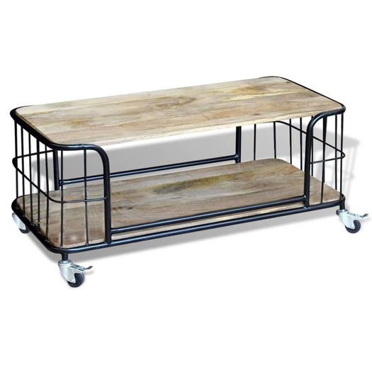 Coffee Table Solid Mango Wood 100x50x35 cm