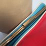 RETRO style red, blue and gold tone chain crossbody and shoulder straps Image 6
