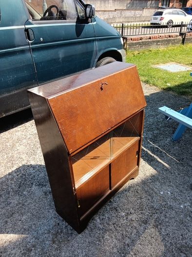 mid-century oak bureau