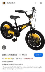 16" Kids Batman bike