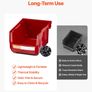 Wall Mounted Storage Bins, 12 Plastic Bins & 3 Metal Rails, Plastic Hanging Stackable Storage Bin for Screws, Nuts, Bolts, Nails, Hardware Tool Organizer for Workshop, Craft Room, Garage, Red Image 6
