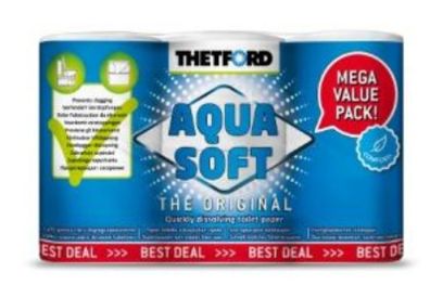 Thetford Aquasoft Toilet Rolls 6pk for Portable Chemical Toilets