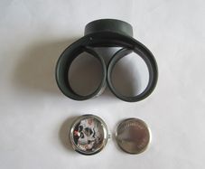 Slap-on Watch - Black Rubber Band with Skulls