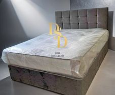 Standard Double Bed. Headboard & Mattress