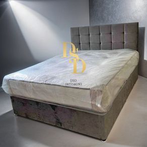 Standard Double Bed. Headboard & Mattress