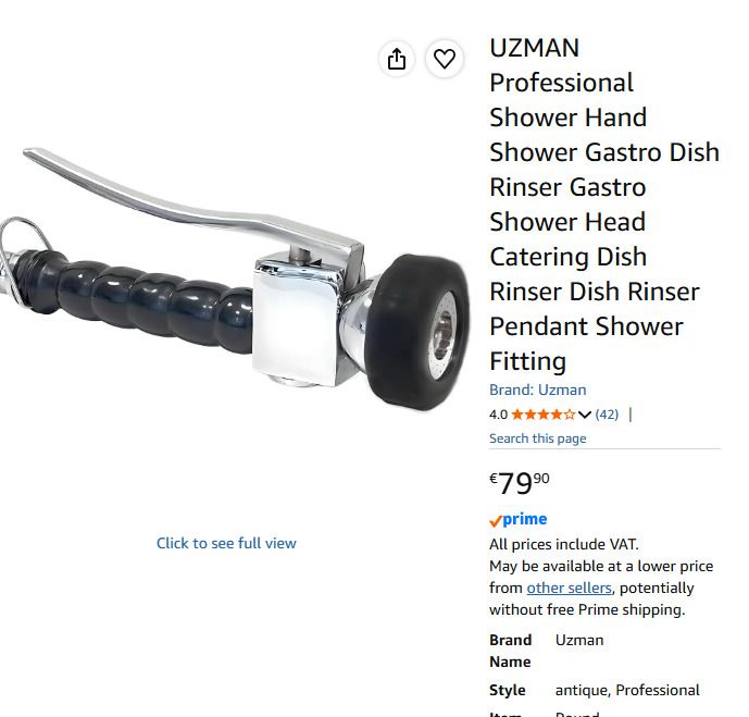 UZMAN Professional Shower Hand Shower Attachment