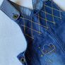 Girl's soft denim jeans flower dungaree dress Dunnes Store Image 4