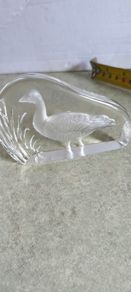 Wedgwood Full Crystal Glass Canadian Goose Paperweight Slab