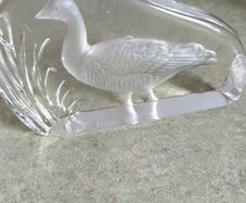 Wedgwood Full Crystal Glass Canadian Goose Paperweight Slab