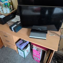 Study desk and 2 TV's