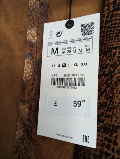 Zara python/snakeskin blazer & skort co-ordinate bnwt