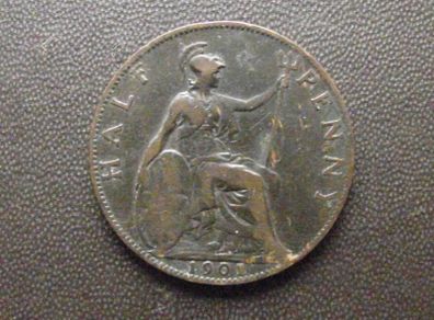 1901 Great Britain. Victoria. Half Penny