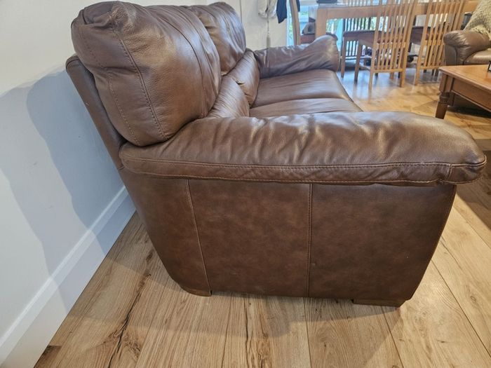 Brown Leather Sofa Set of 3x