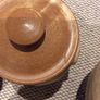 OFFERS WELCOME PLEASE -Ballydougan Stoneware Pottery - 4 Pieces . Biscuit ( Old Irish writing) Sugar and Tea lidded Jars and a shallow bowl shaped dish for biscuits Image 7
