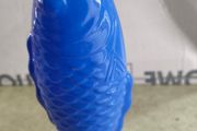 VINTAGE Fish carafe 500 ml blue / vase PRL Fish stained glass