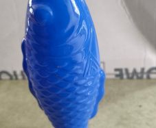 VINTAGE Fish carafe 500 ml blue / vase PRL Fish stained glass