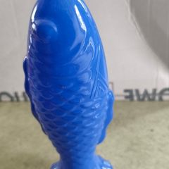 VINTAGE Fish carafe 500 ml blue / vase PRL Fish stained glass
