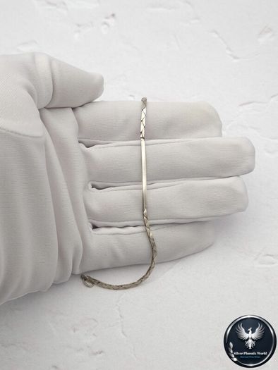 Vintage 925 Sterling Silver Geometric Link Bracelet