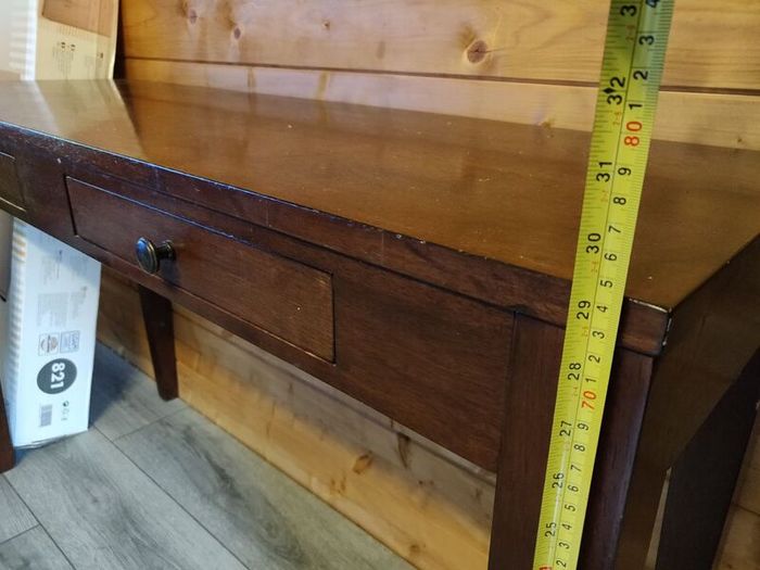 High table drawers brown wooden