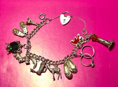 Dublin Hallmarked Sterling Silver Charms bracelet 35g