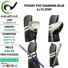 Titleist 913F #3 Wood 15 Degree / Diamana Blue S+72 Stiff