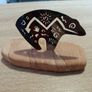 Native American Bear Figurine on Sandstone Image 2