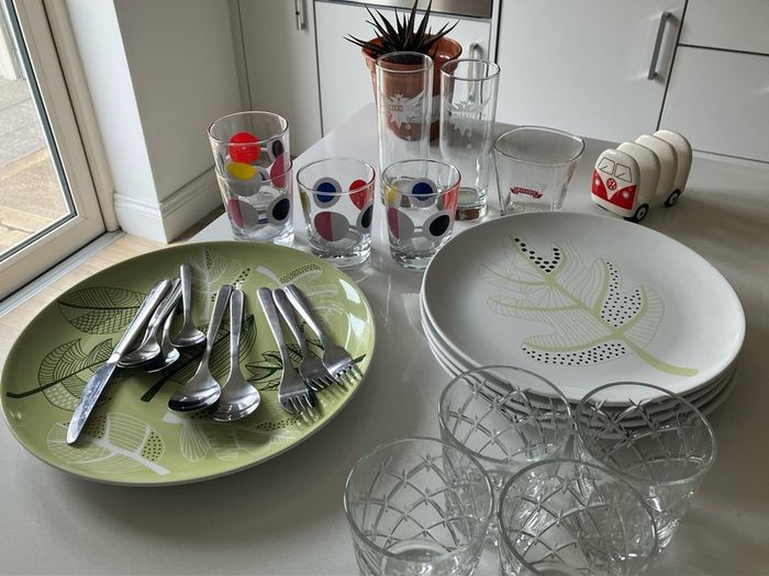 Dinnerware-Plates- Glasses- cutlery