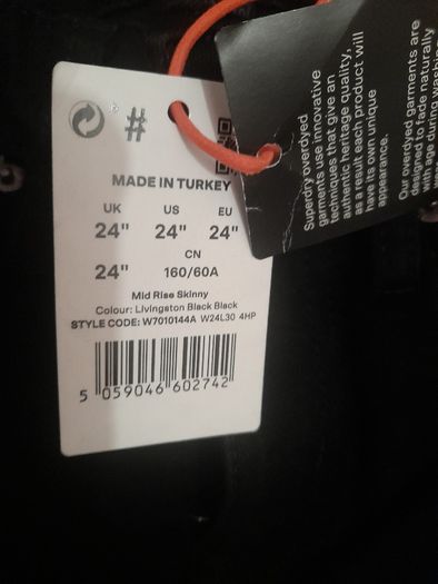 Diesel Denim black jeans, w24 l30