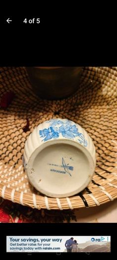 Antique blue and white Ridgeway Bordaux, Stoke on Trent pottery Vase..