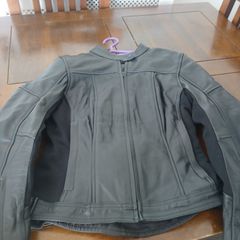 New black ladies leather motorbike jacket