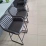 4 Grey high Stool leather chairs Image 5