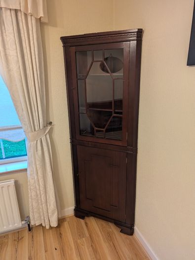 Vintage Mahogany Corner Display Cabinet