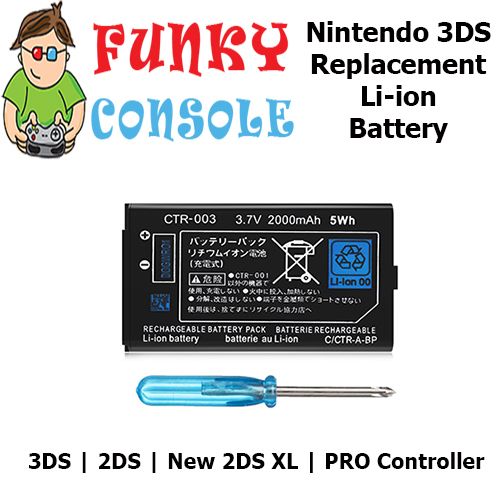 Nintendo 2DS 3DS New 2DS XL Switch Pro Controller Replacement Li-ion Battery