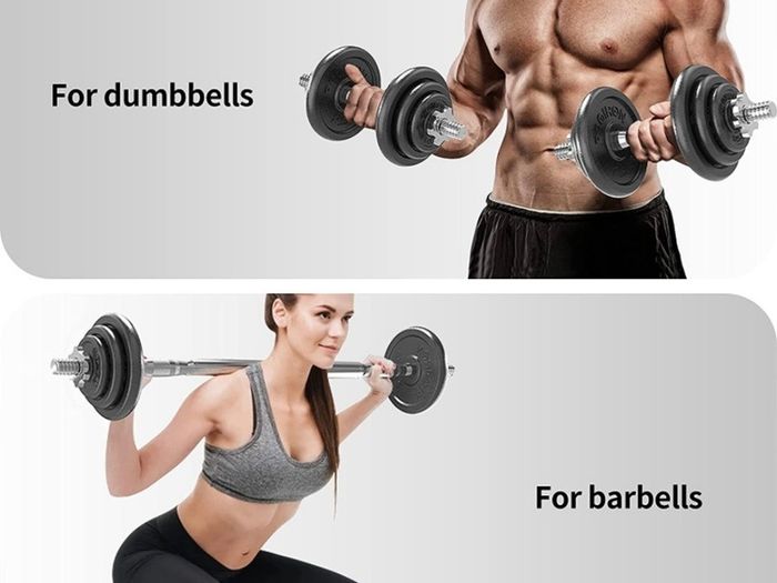20kg Cast Iron Adjustable Dumbbell Set Hand Weight with Solid Dumbbell Handles Changed into Barbell Handily Perfect for Bodybuilding Fitness Weight Lifting Training Home Gym (FREE POSTAGE)