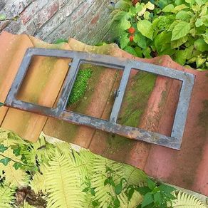 Antique window long  narrow Made from cast iron according to historical original