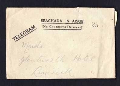 1942 Ireland 15th November Limerick (Luimneach handstamp on Telegram), Co. Tipperary Telegram Envelope and Contents 4