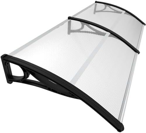 Front Door Canopy Outdoor Awning, Rain Shelter for Back Door, Porch, Patio, Window, 200 x 80 cm, Black