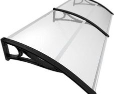 Front Door Canopy Outdoor Awning, Rain Shelter for Back Door, Porch, Patio, Window, 200 x 80 cm, Black