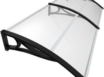 Front Door Canopy Outdoor Awning, Rain Shelter for Back Door, Porch, Patio, Window, 200 x 80 cm, Black